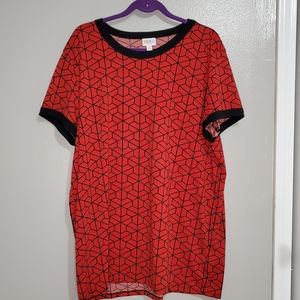 LuLaRoe Liv 3X Red Black Geometric Gently Worn!